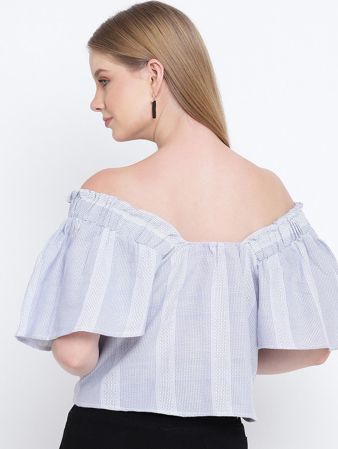 women's crop off shoulder top - 17923634 - Standard Image - 2