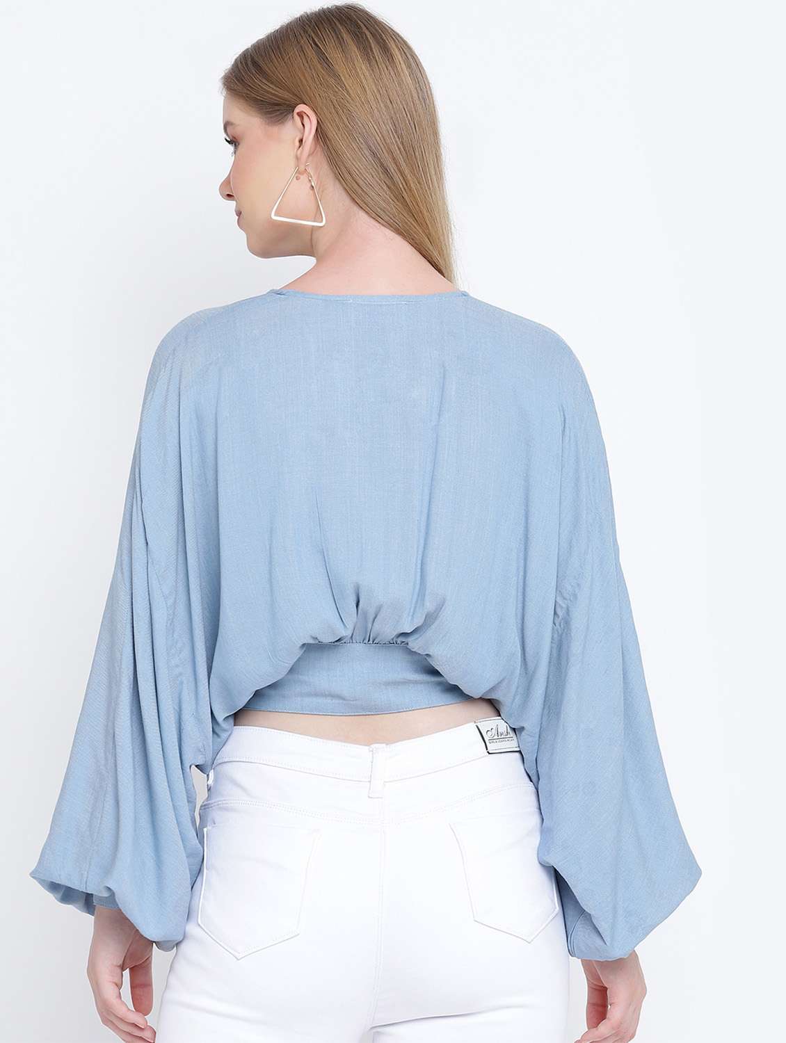 women's crop v neck top - 17923641 - Standard Image - 2