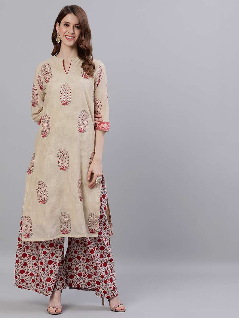 embroidered kurta palazzo set