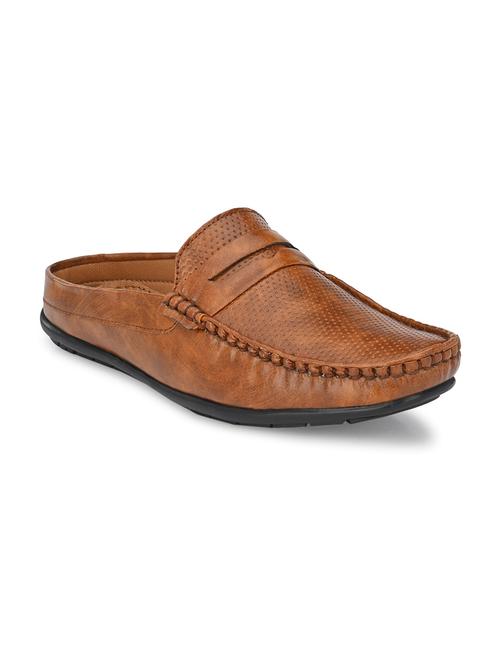 brown synthetic slip on loafers - 17924685 -  Standard Image - 0