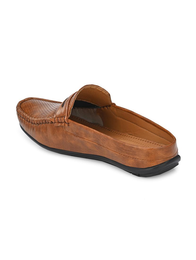brown synthetic slip on loafers - 17924685 - Standard Image - 2