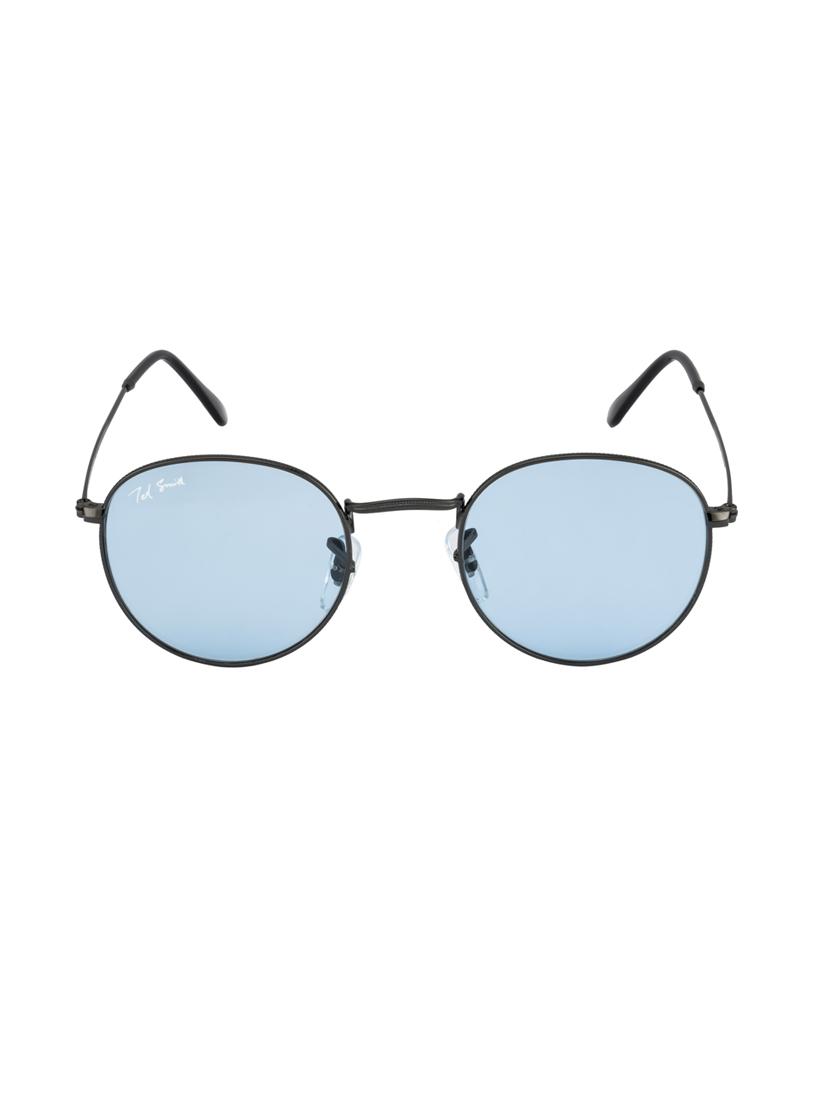 moon by ted smith in gunmetal frame with round candy blue lens sunglass - 17925460 -  Zoom Image - 0