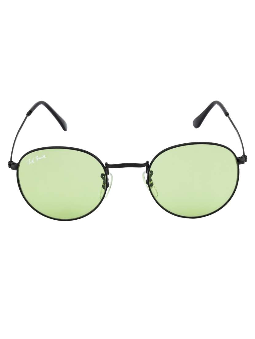 moon by ted smith in black frame with round candy green lens sunglass