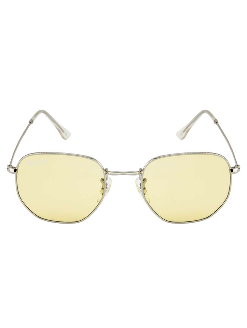 hexon by ted smith in silver frame with hexagonal candy yellow lens sunglass - 17925471 -  Zoom Image - 0