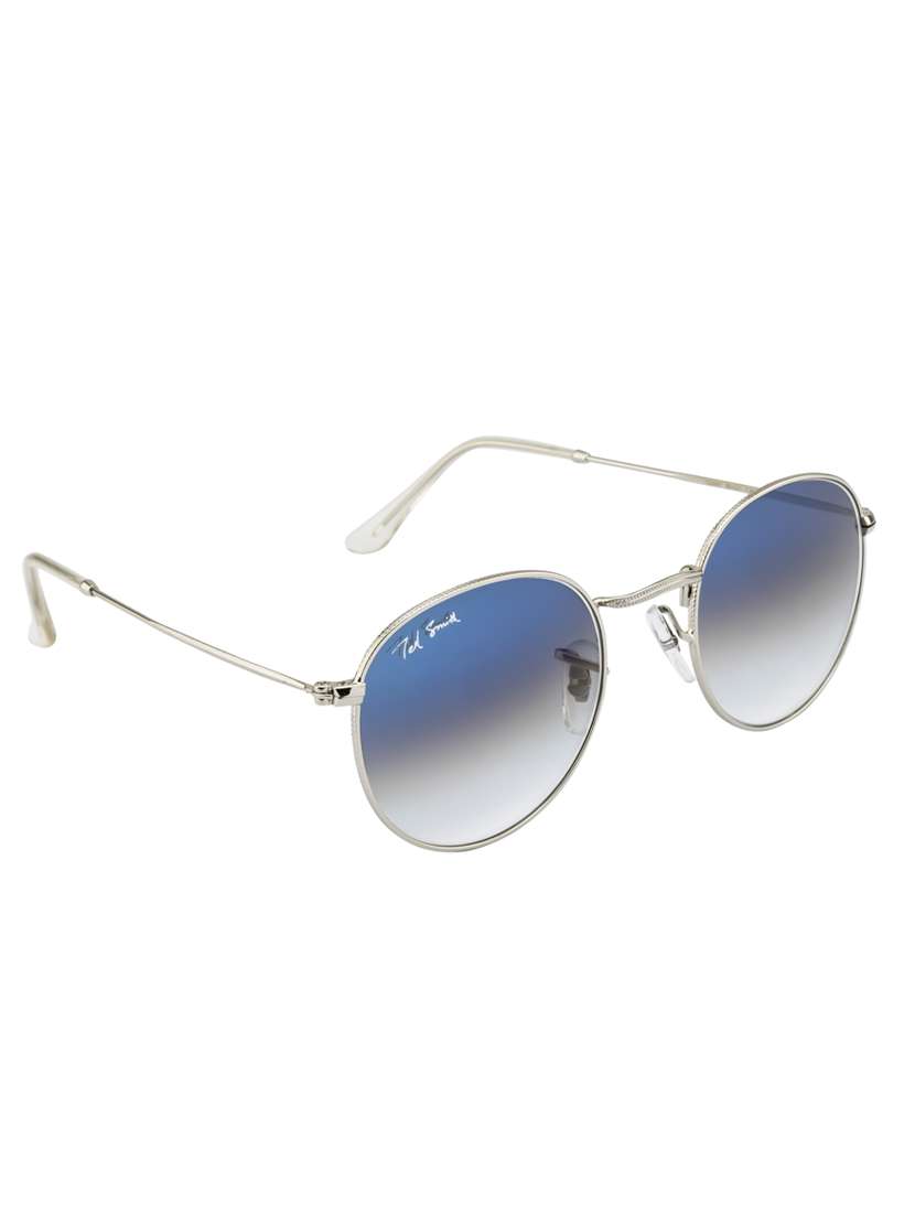 moon by ted smith in silver frame with round blue graded lens sunglass - 17925488 -  Standard Image - 2
