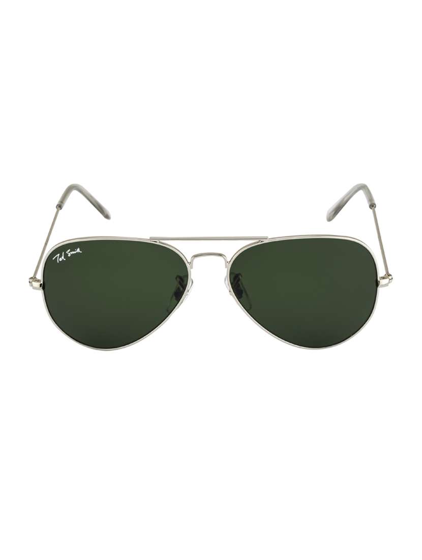 aviamst by ted smith in sliver frame with aviator green lens sunglass