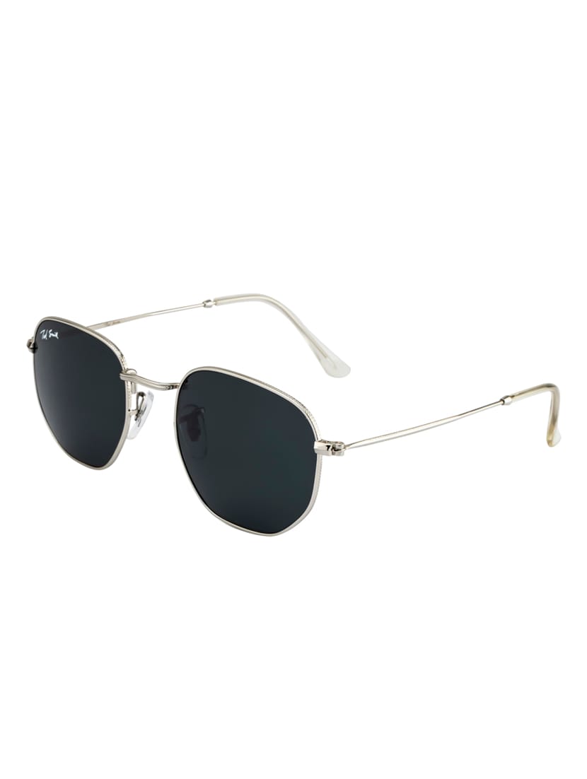 hexon by ted smith in silver frame with hexagonal grey lens sunglass - 17925495 - Standard Image - 2