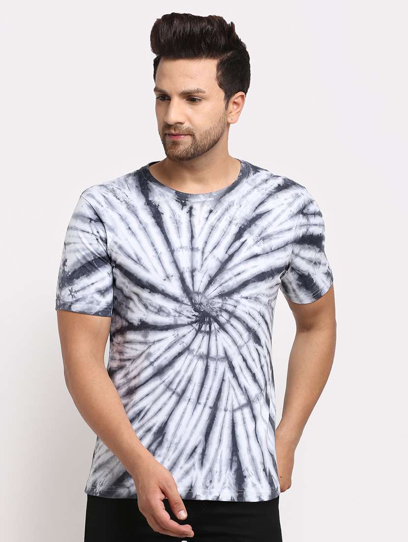 grey tie & dye print t-shirt