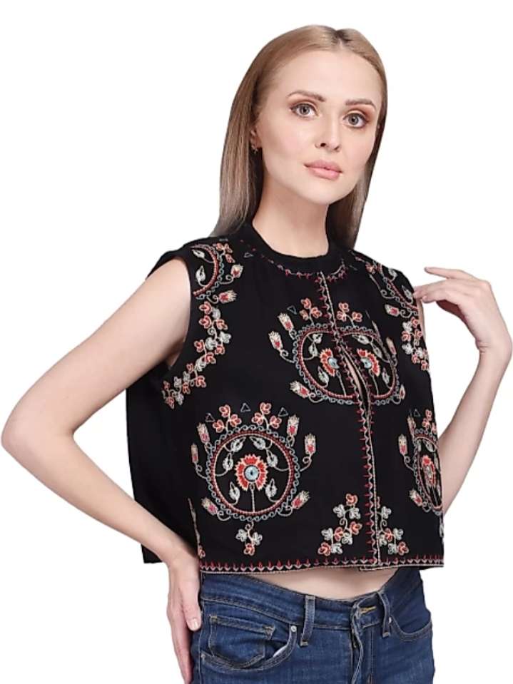 embroidered fusion jacket - 17927349 - Standard Image - 2