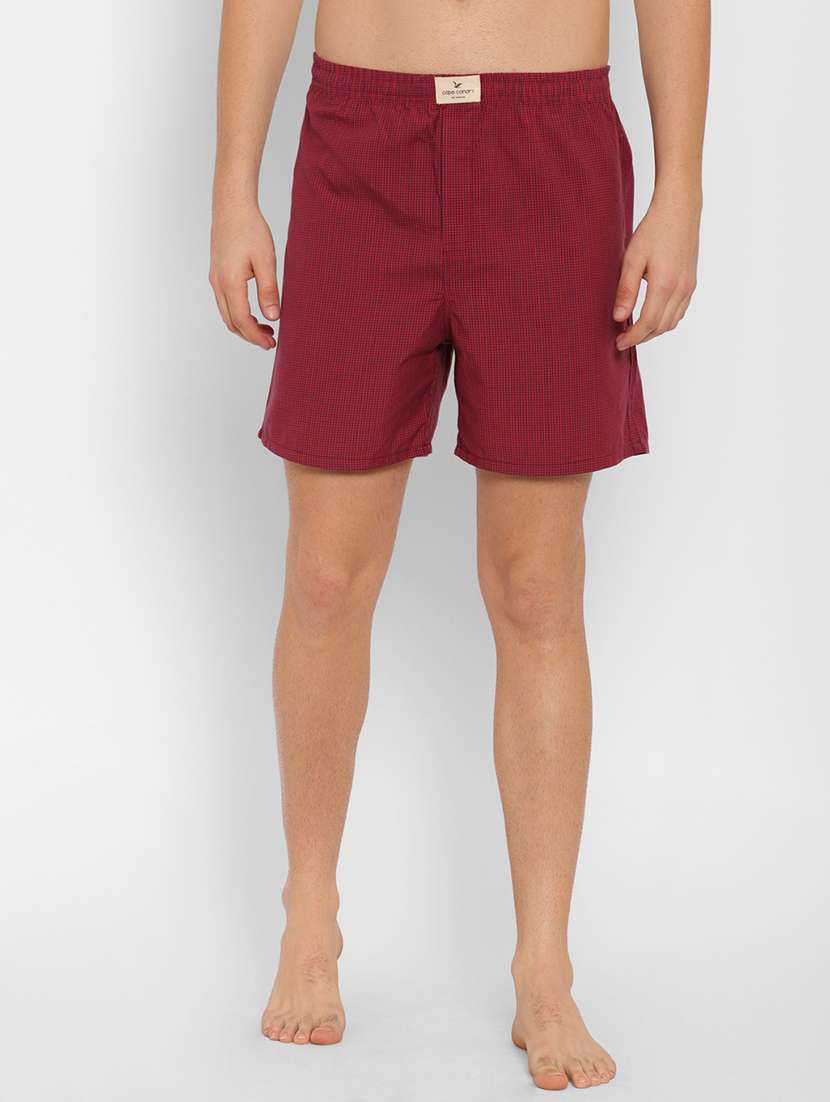 maroon checkered boxer