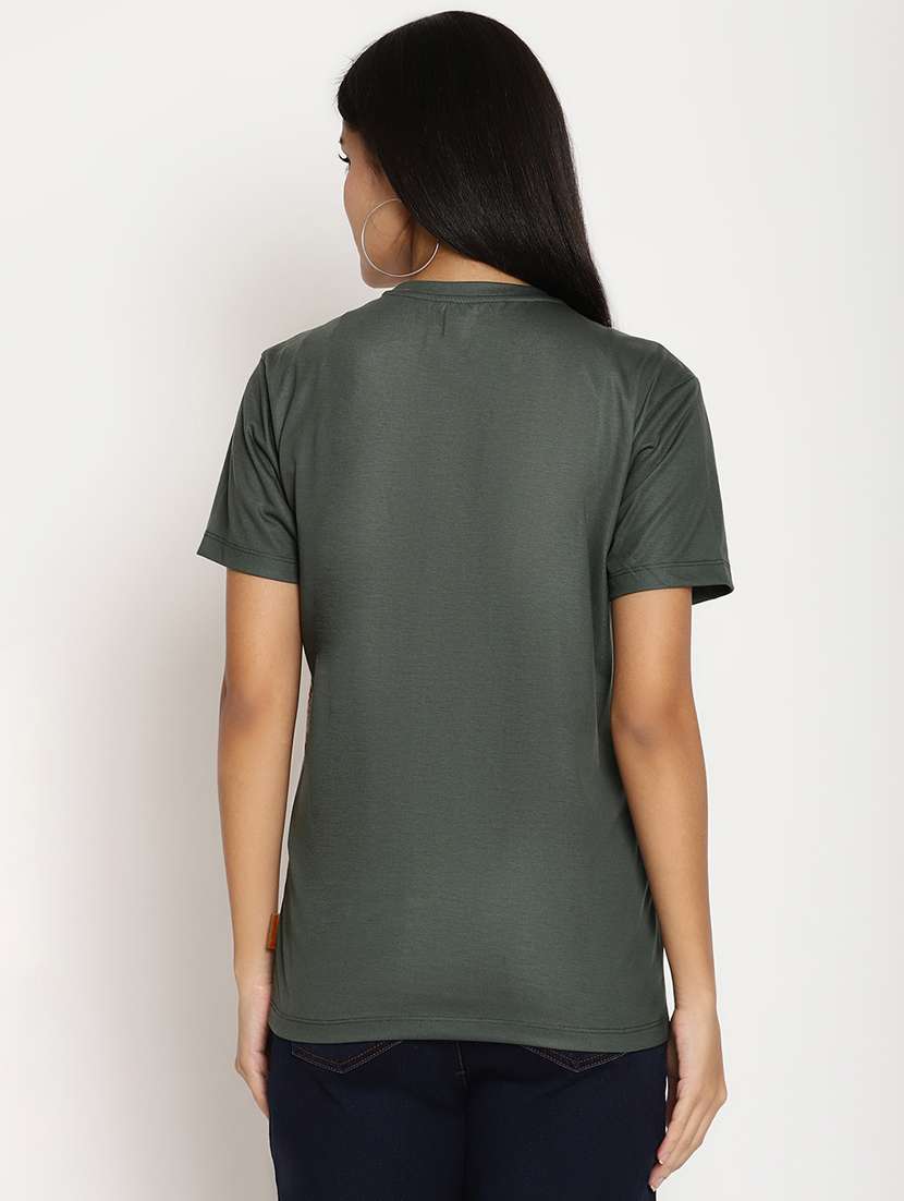 women's front print round neck t-shirt - 17928752 - Standard Image - 2