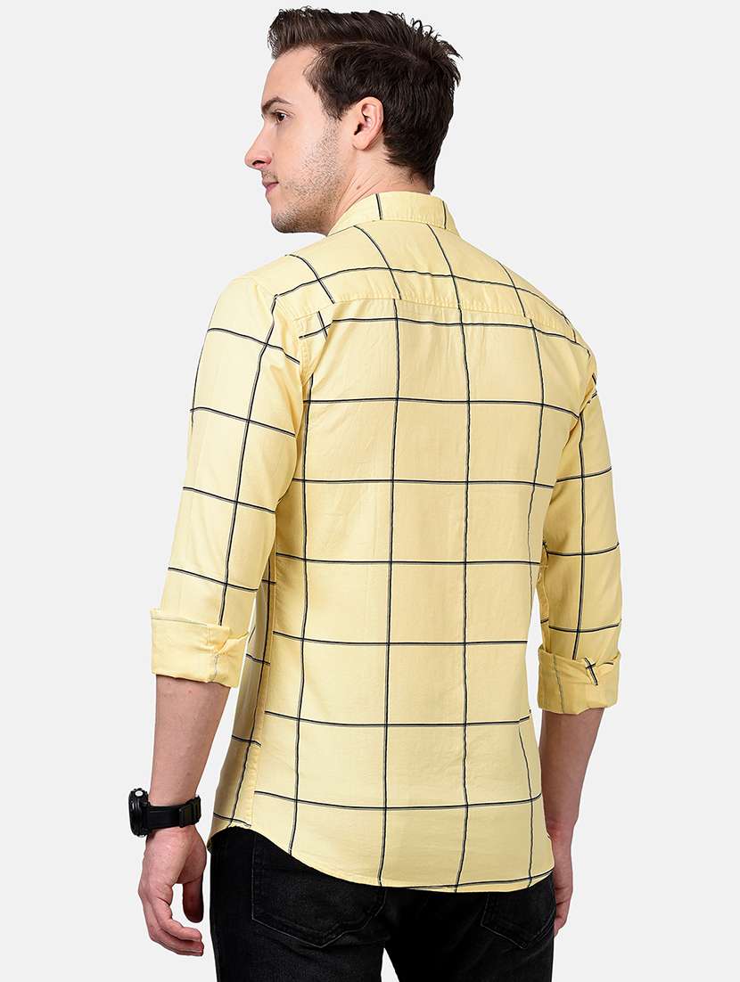 yellow checkered casual shirt - 17928775 -  Standard Image - 2