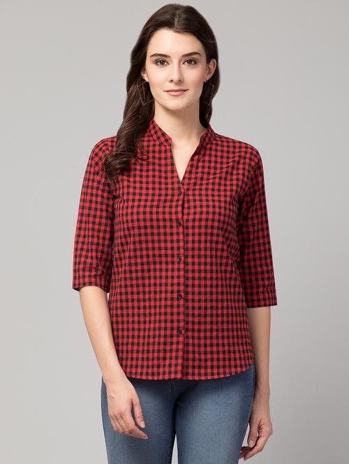 women's straight mandarin neck top - 17928808 -  Standard Image - 0