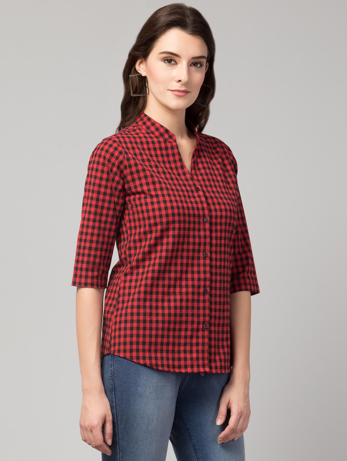 women's straight mandarin neck top - 17928808 - Standard Image - 2