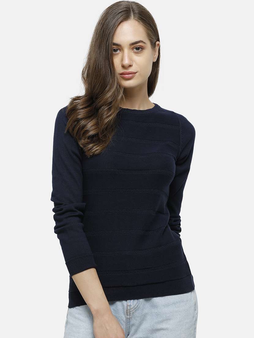 round neck solid  pullover