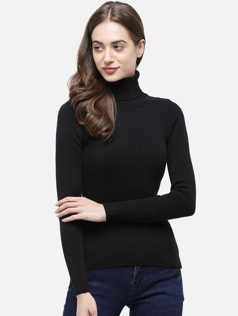 turtle neck solid pullover
