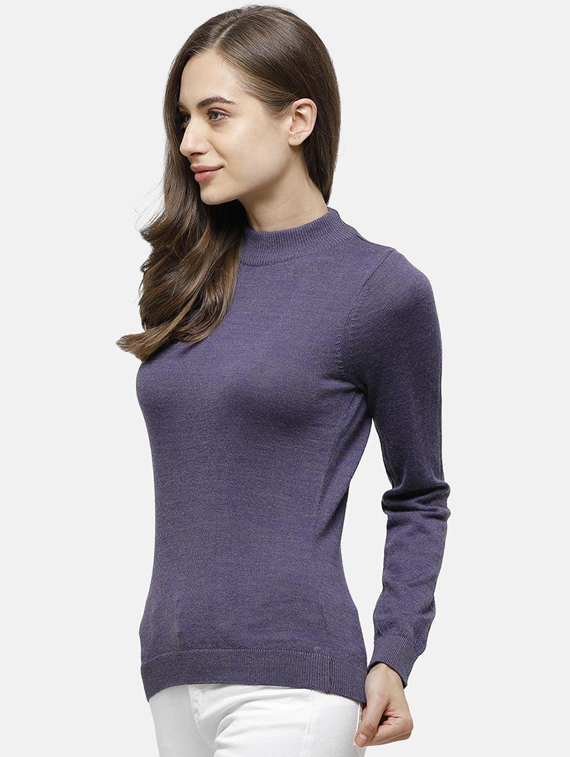 mock neck solid pullover