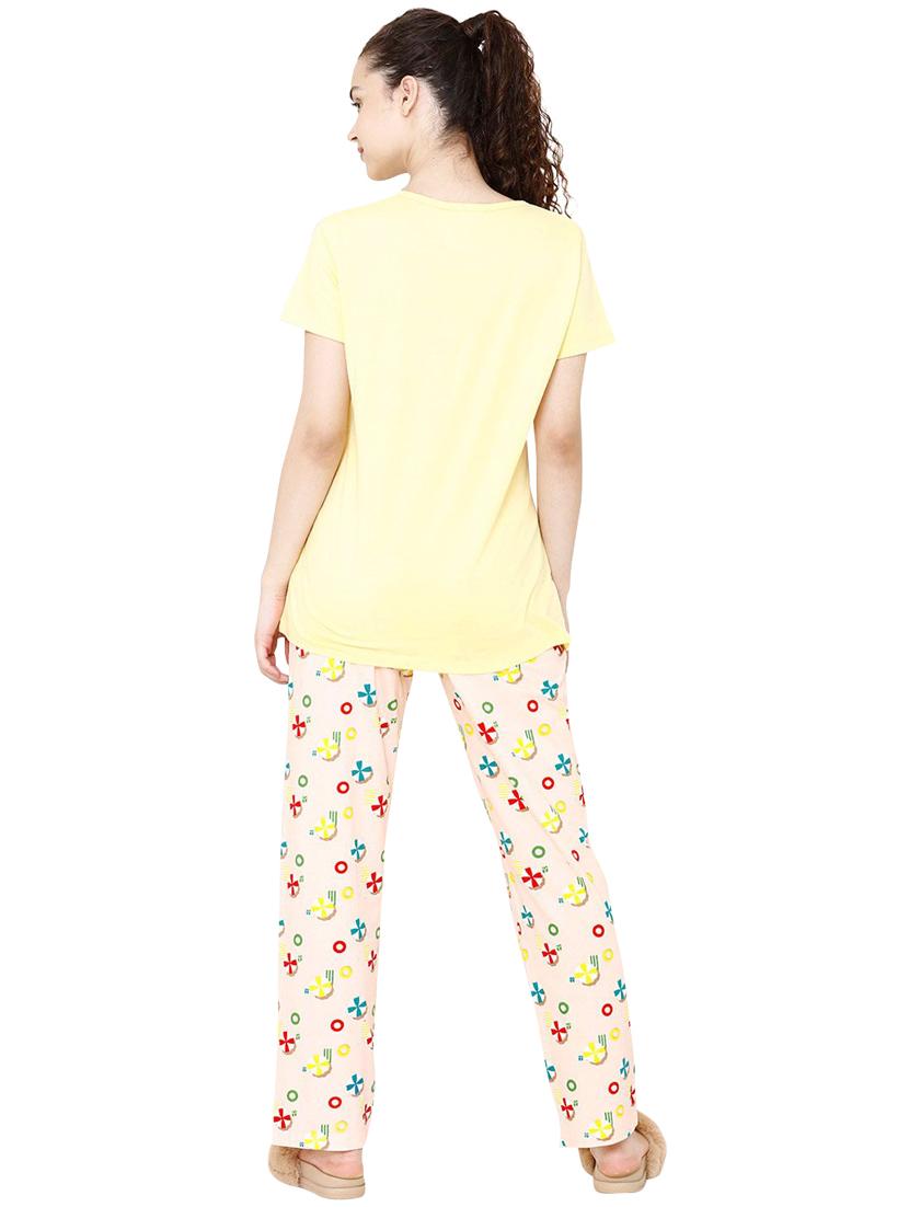 round neck printed nightwear pajama set - 17929740 - Standard Image - 2