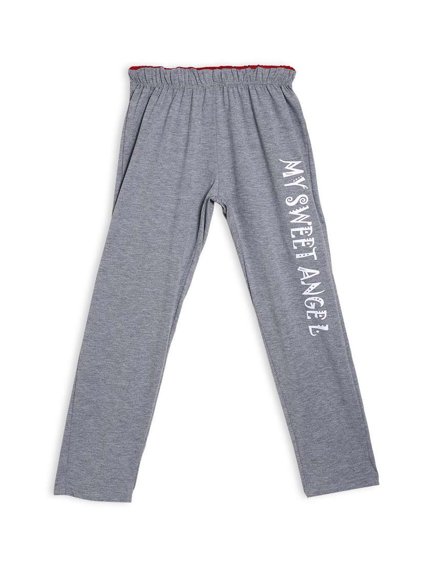 grey printed sportswear tack pant 