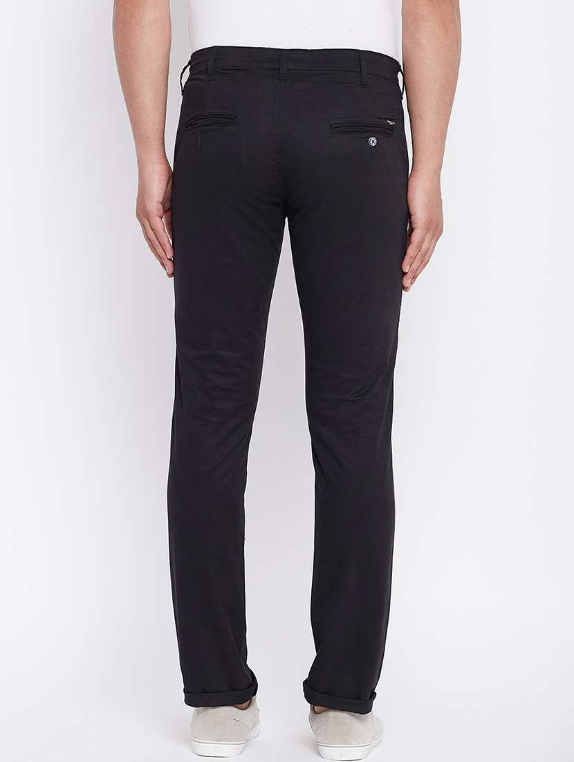 black solid chinos - 17930078 - Standard Image - 2