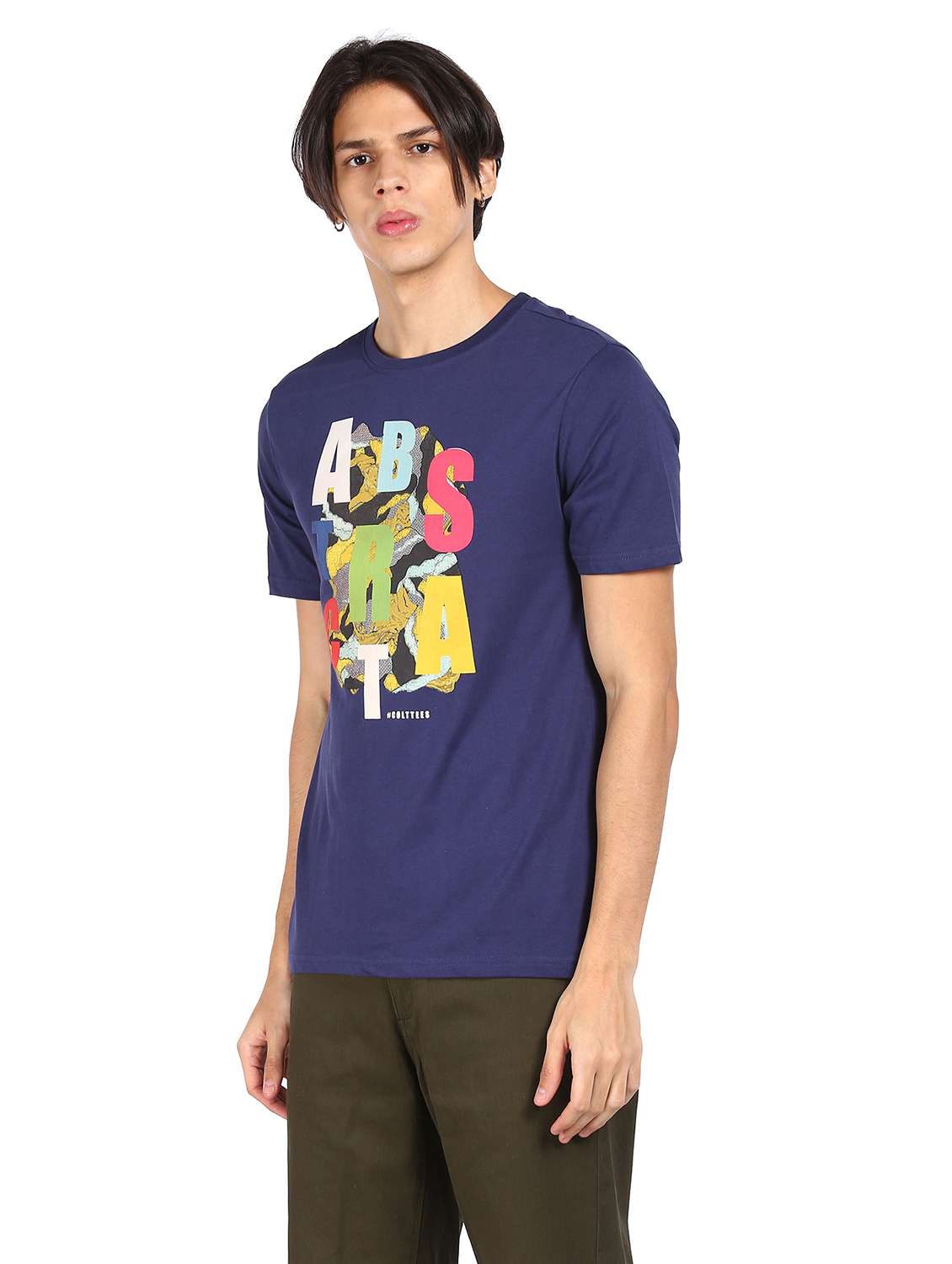 navy blue printed t-shirt