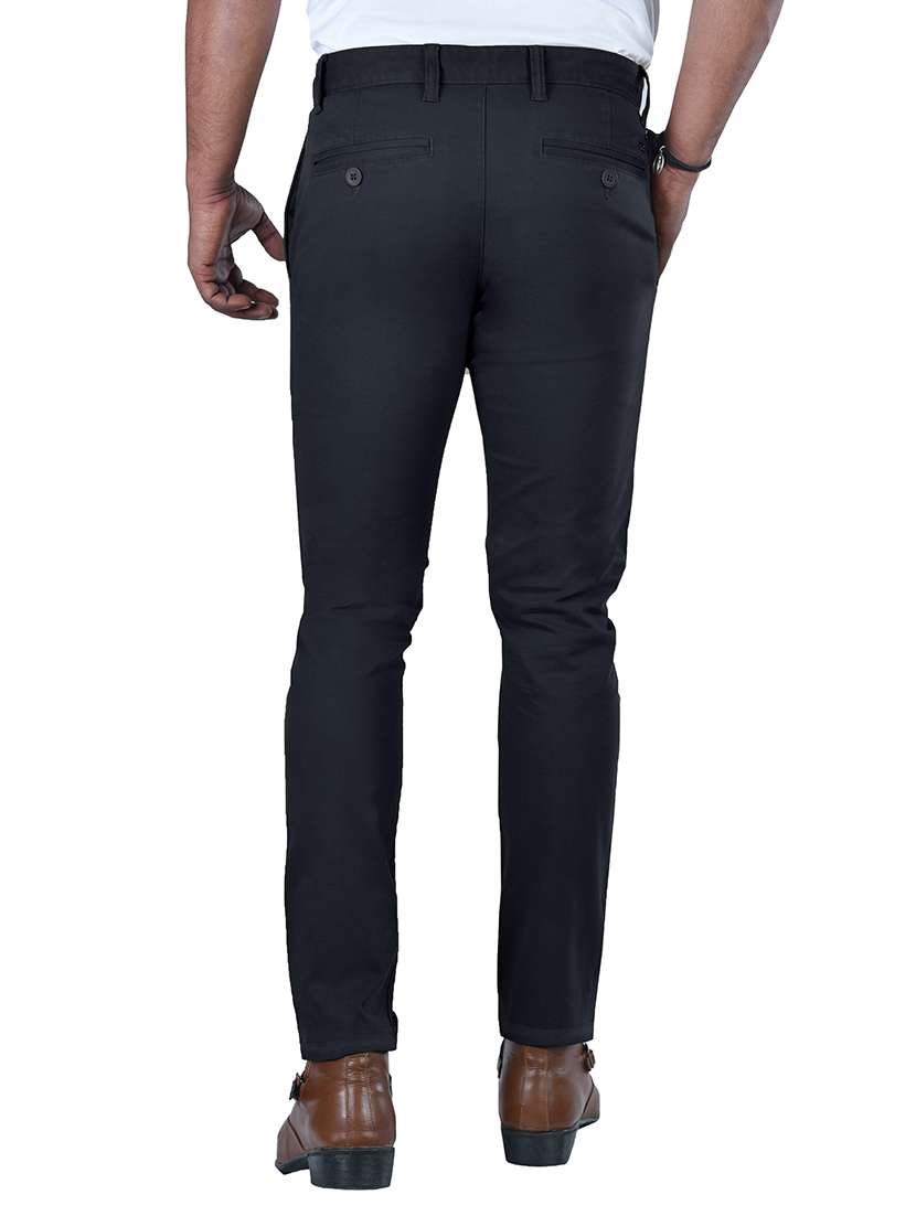 black solid flat front formal trouser - 17933206 - Standard Image - 2