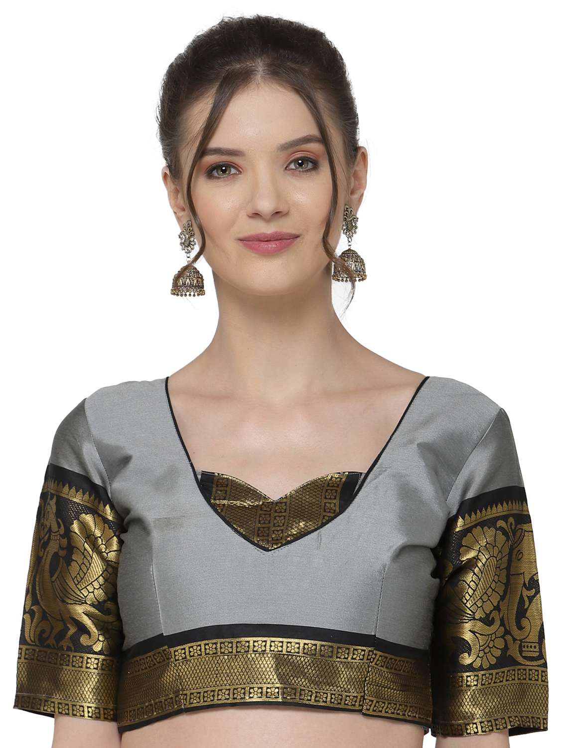 women's self design grey colored saree with blouse - 17933591 -  Standard Image - 2