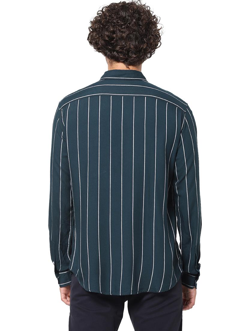 teal striped casual shirt - 17934026 - Standard Image - 2