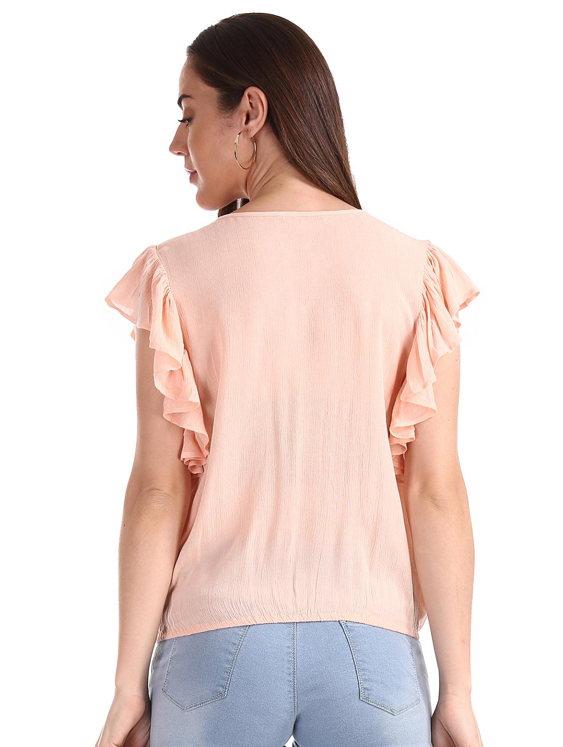 tie up neck embroidered top - 17935609 - Standard Image - 2