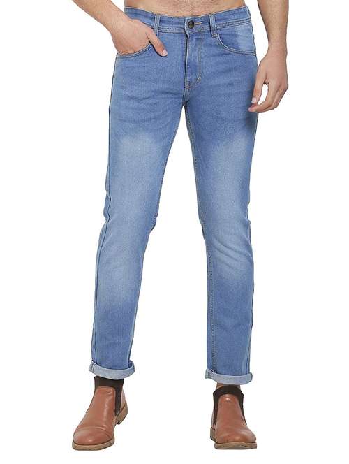 mens slim fit plain jeans - 17937526 - Standard Image - 0