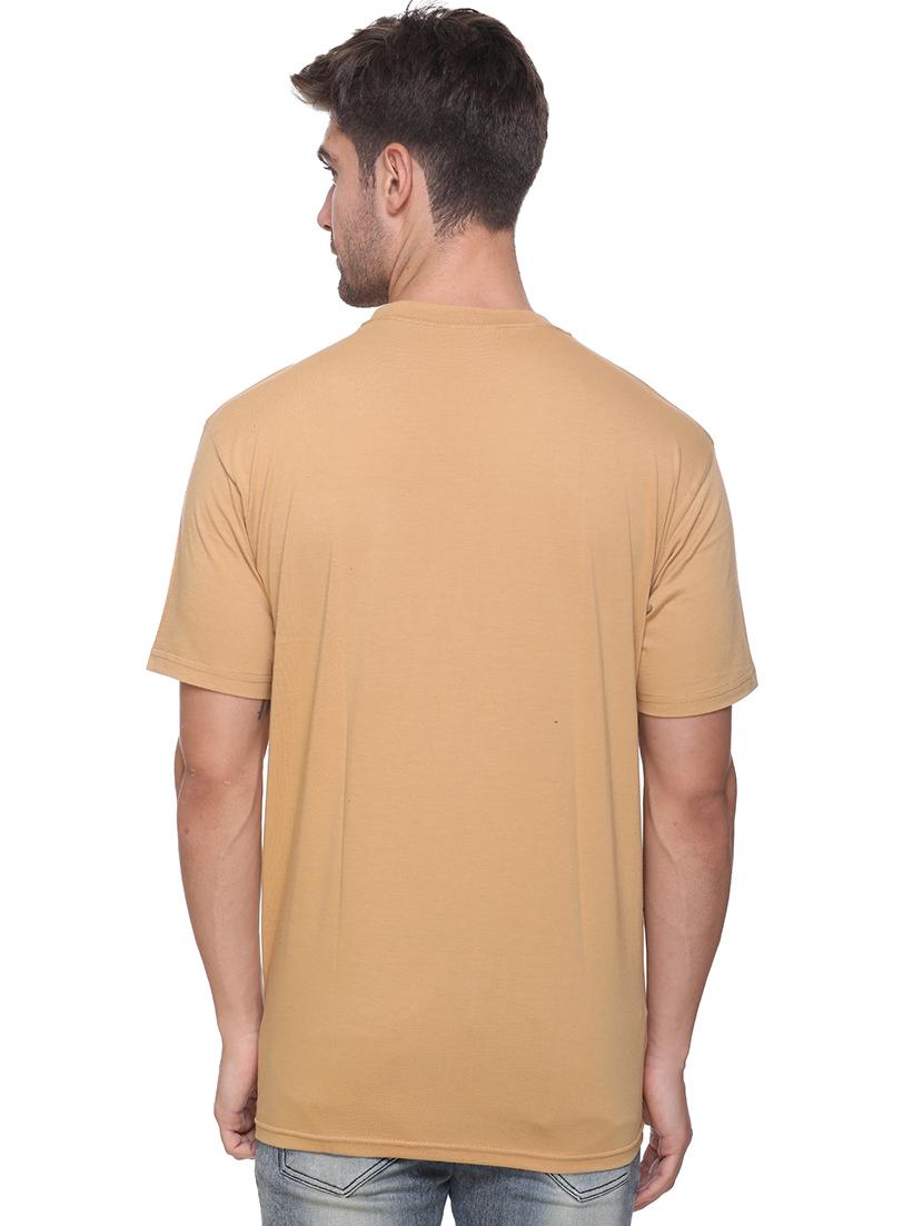 beige solid t-shirt - 17939325 - Standard Image - 2