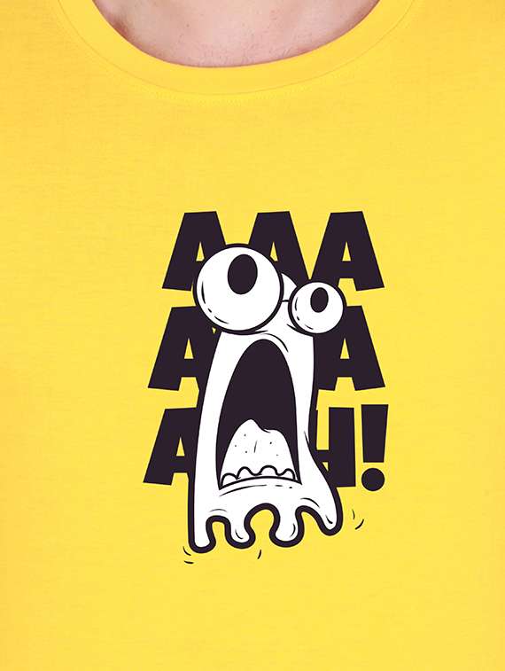 yellow chest print t-shirt - 17940317 -  Standard Image - 2