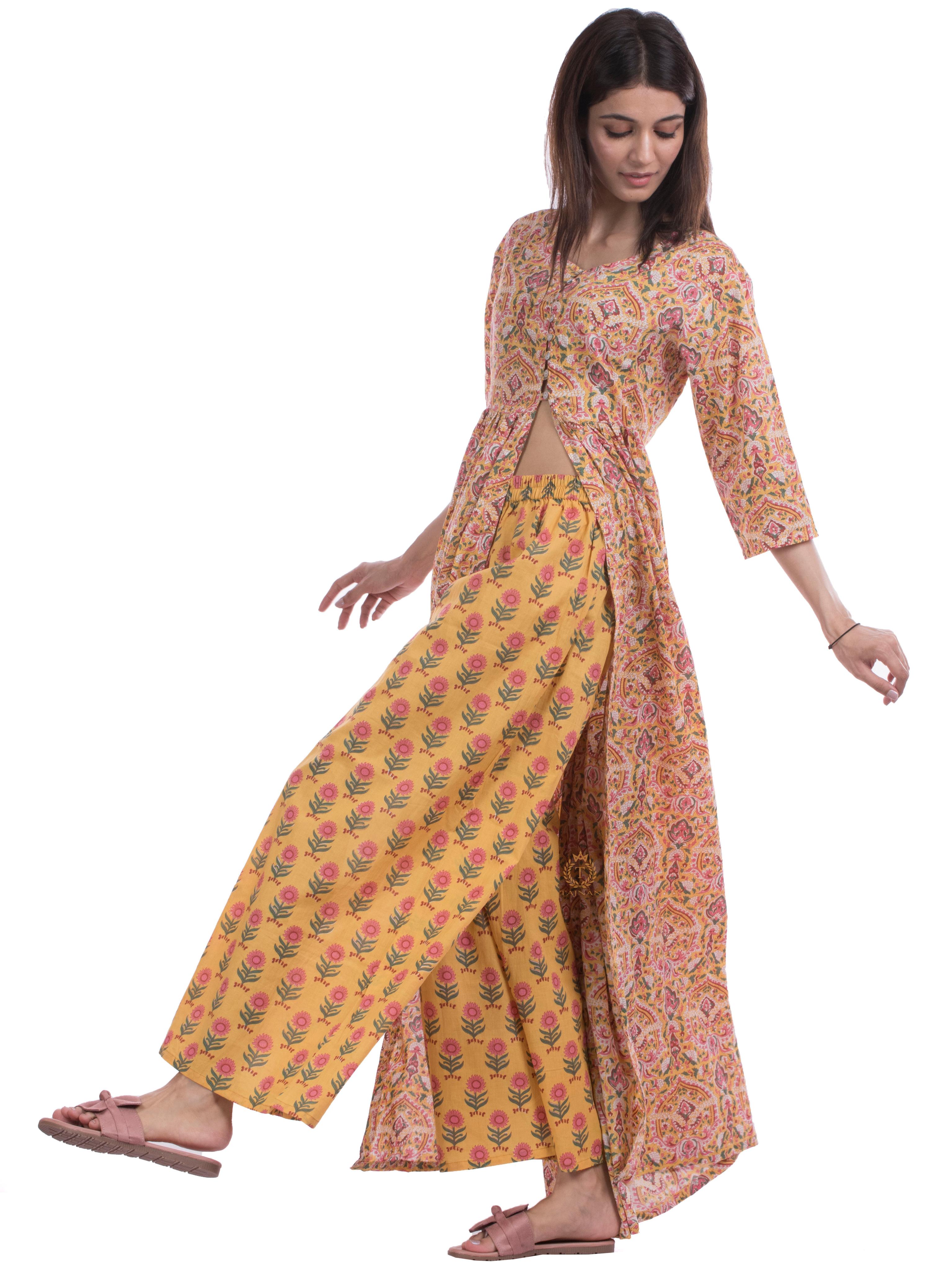 tajnan women cotton printed kurta palazo - 17947941 - Standard Image - 2