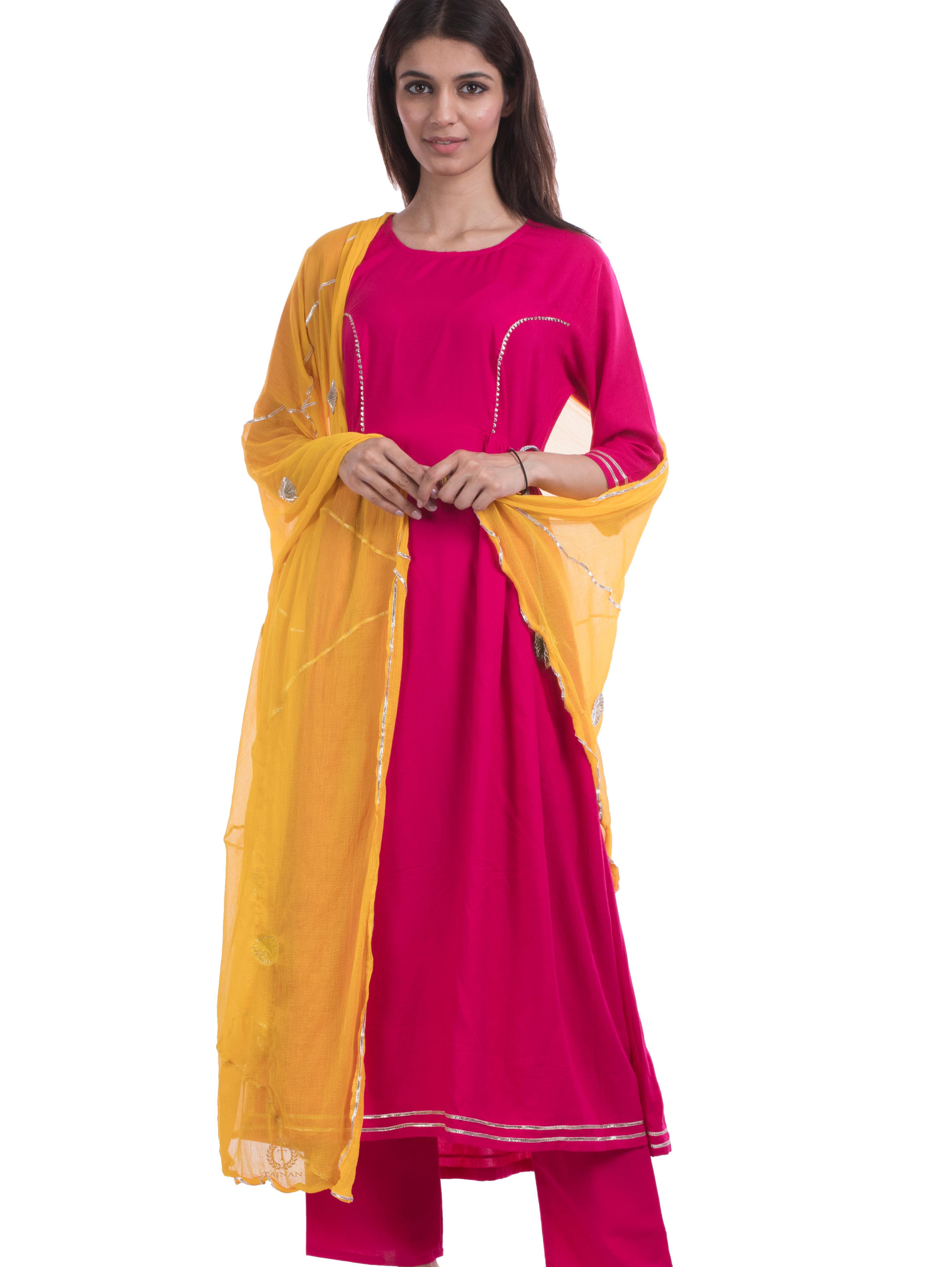 tajnan wome's pink rayon suit set - 17948006 - Standard Image - 2