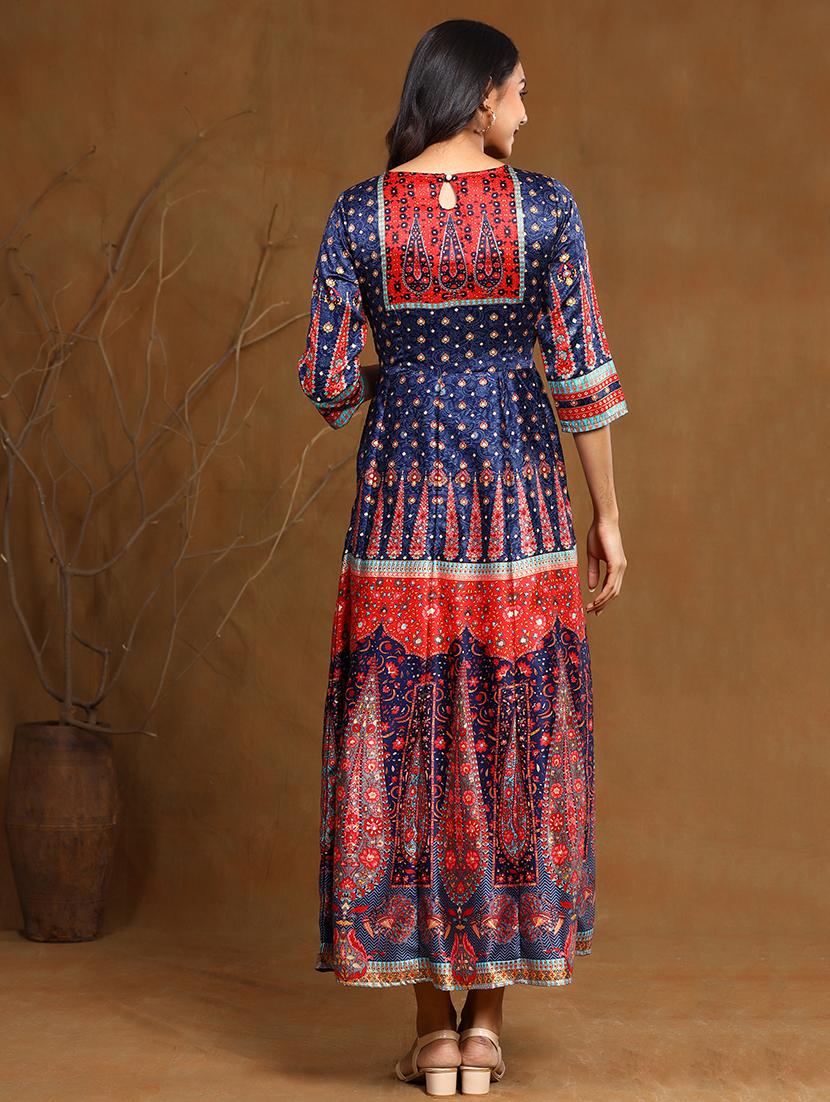 foil print anarkali ethnic dress - 17948335 - Standard Image - 2