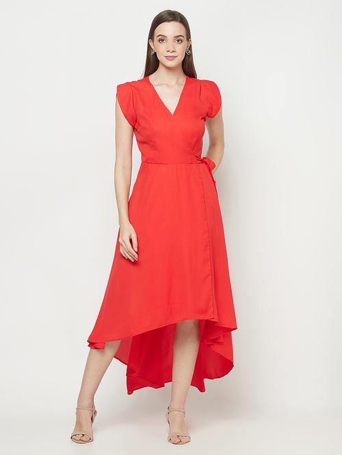 women's high low solid dress - 17948488 -  Standard Image - 0