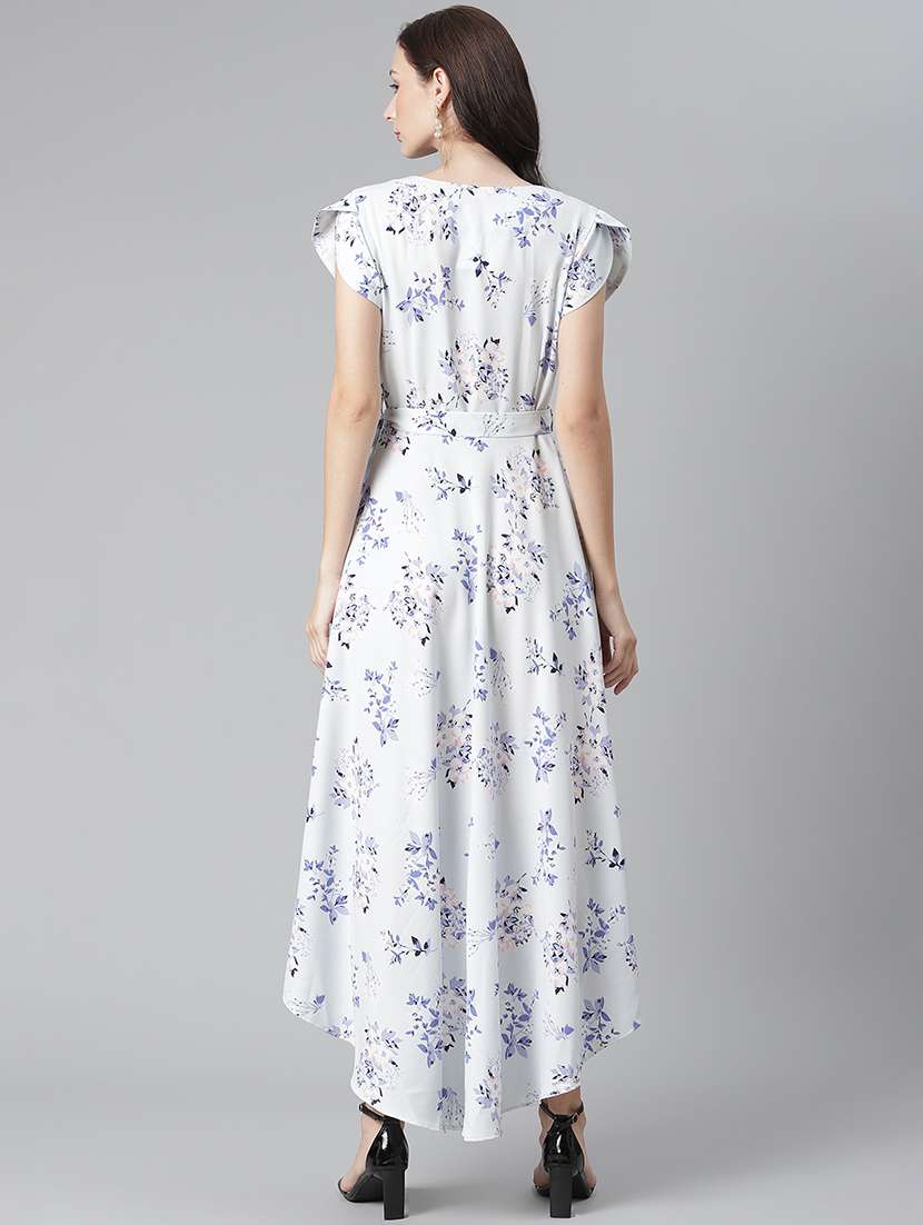 tie front floral high low dress - 17948531 - Standard Image - 2