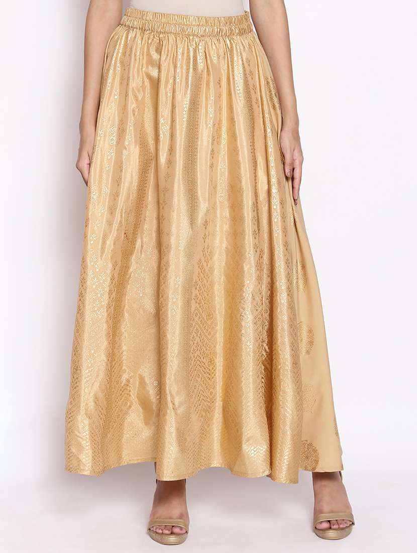gold long skirt