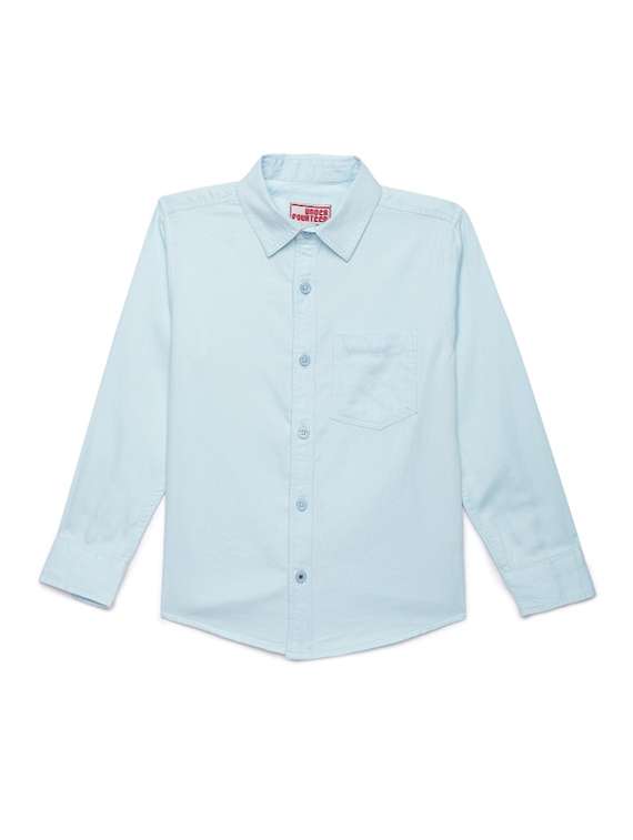 blue solid shirt