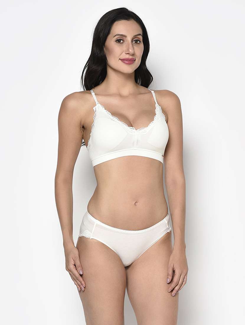 white solid bras and panty set