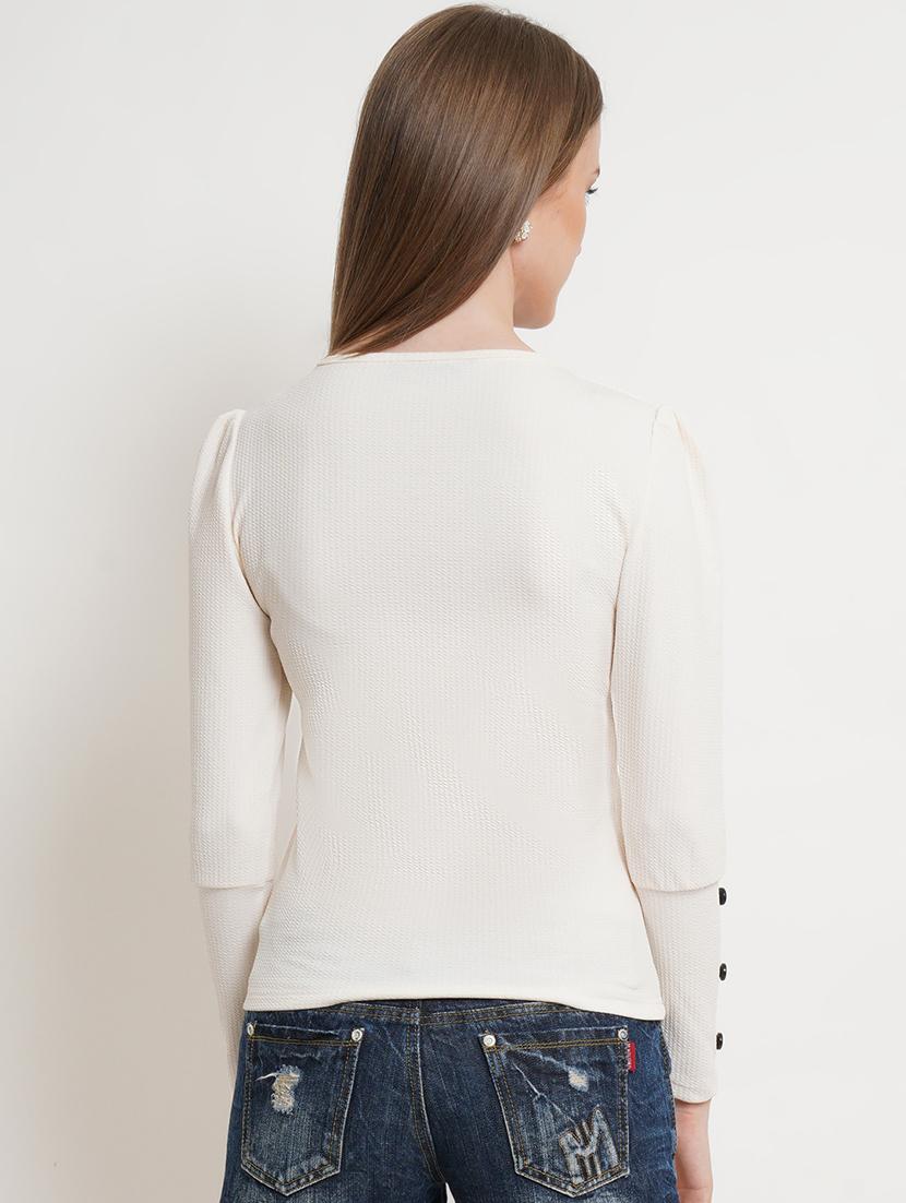 round neck solid regular top - 17952962 - Standard Image - 2