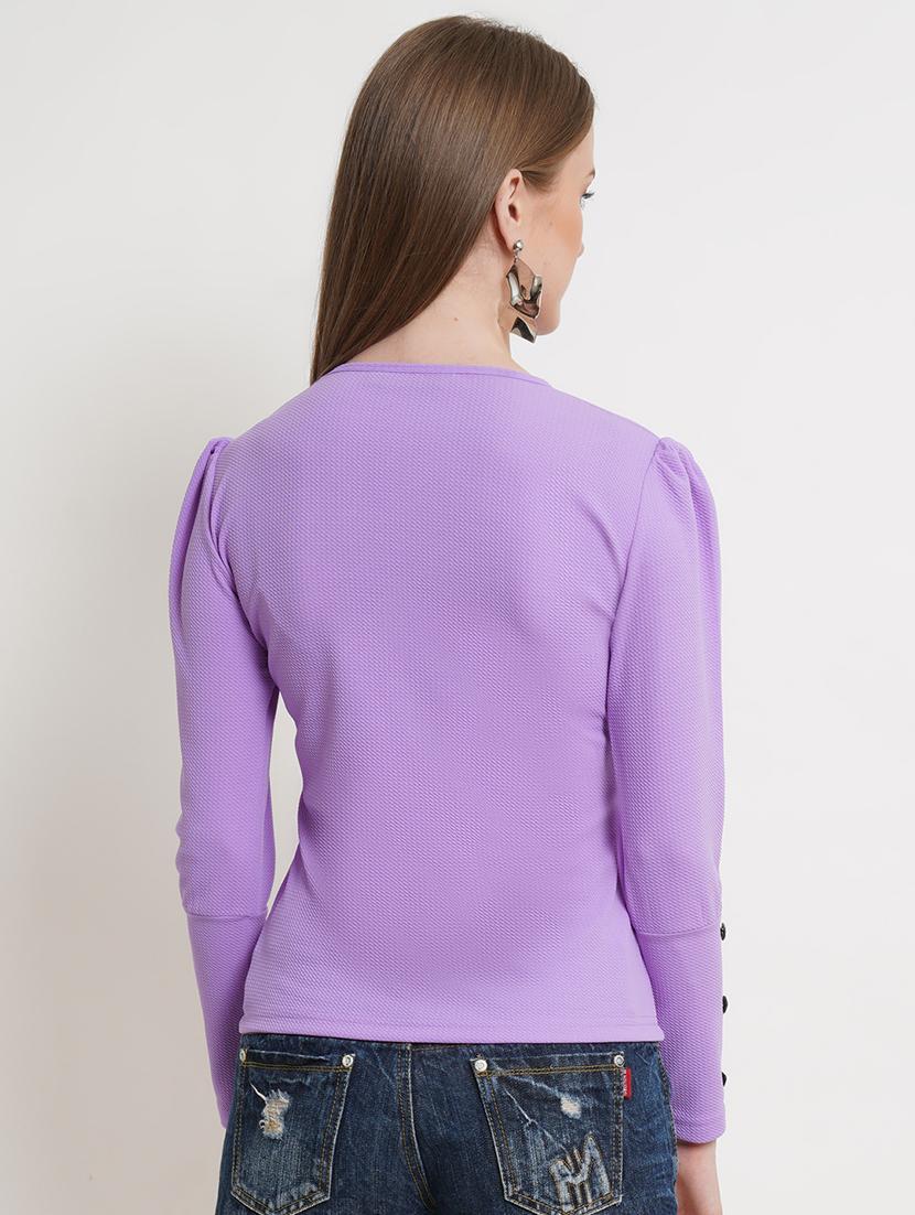round neck solid regular top - 17952963 - Standard Image - 2