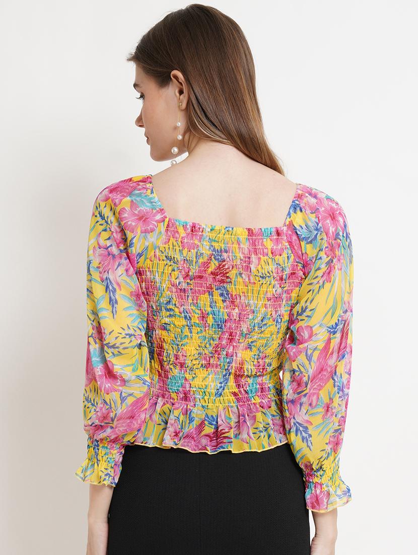 women floral printed smocked detailed top - 17952964 - Standard Image - 2