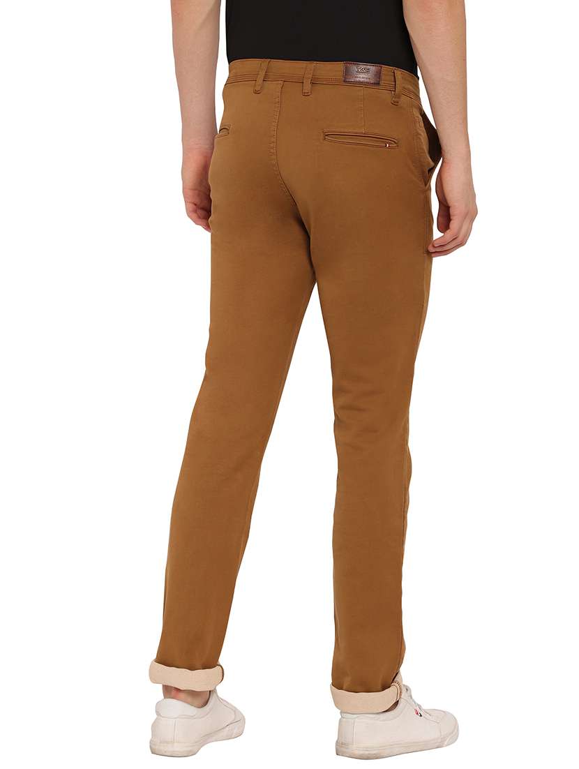 brown textured flat front casual trouser - 17954307 - Standard Image - 2