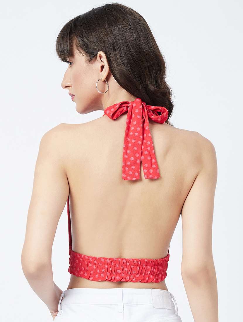 halter neck printed crop top  - 17955711 -  Standard Image - 2