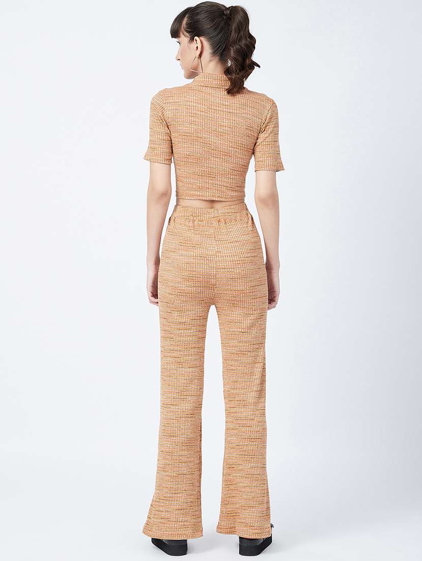 mock neck striped crop top and trouser set - 17956054 -  Standard Image - 2