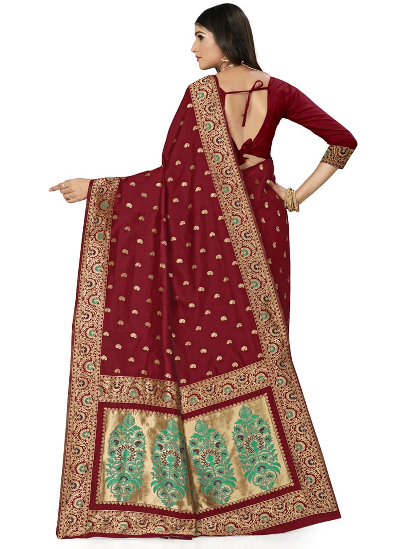 jacquard work banarasi saree with blouse - 17956102 - Standard Image - 2