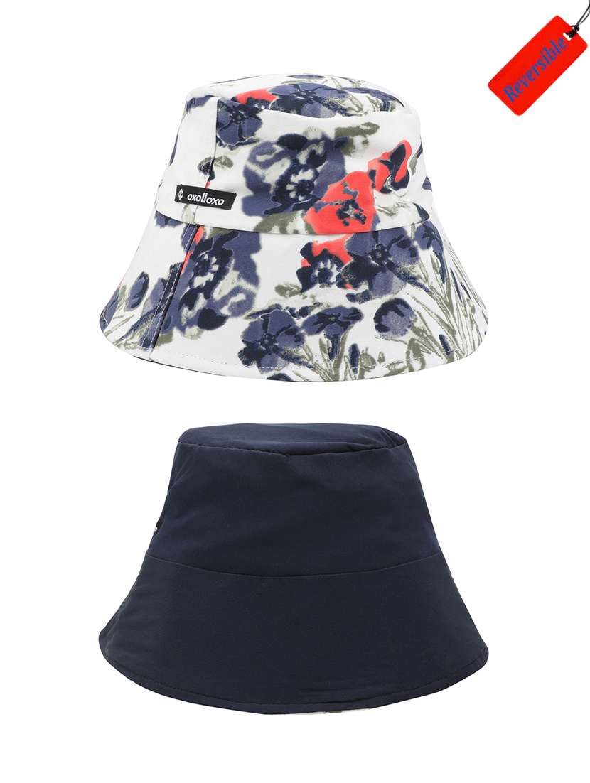 white printed summer hat