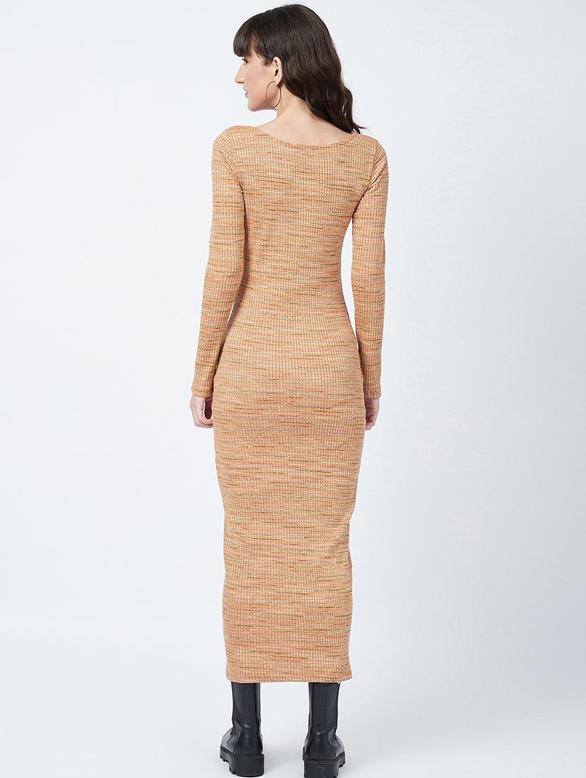 square neck striped bodycon dress - 17956267 - Standard Image - 2