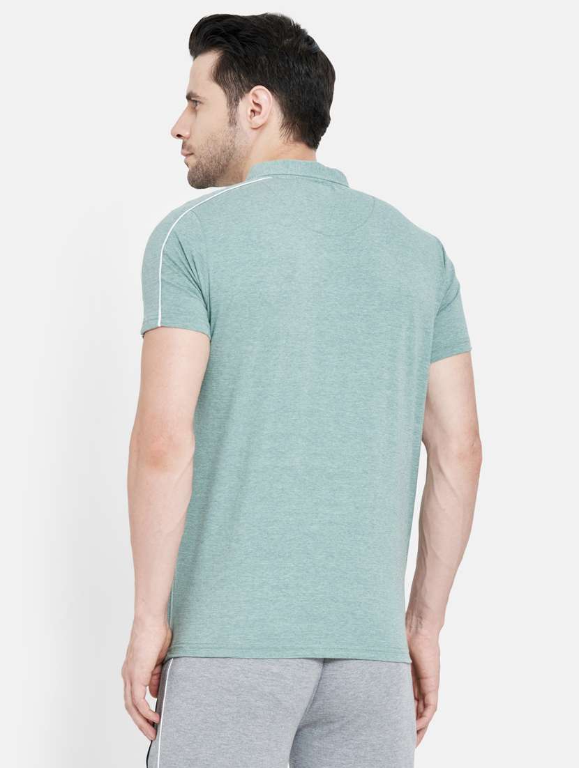 green solid polo t-shirt - 17957301 - Standard Image - 2